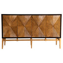 Zira Sunburst 4-door Accent Cabinet Brown and Antique Gold image