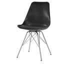 Juniper Armless Dining Chairs Black and Chrome (Set of 2)