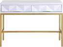 Pandora White Laquer with Gold Console Table