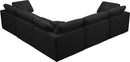 Plush Black Velvet Standard Cloud Modular Sectional