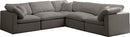 Plush Grey Velvet Standard Cloud Modular Sectional