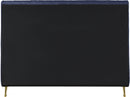Zara Navy Velvet Queen Bed (3 Boxes)
