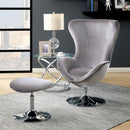 SHELIA Gray Accent Chair w/ Ottoman - Star USA Furniture Inc