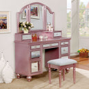 TRACY Rose Gold Vanity w/ Stool - Star USA Furniture Inc