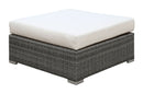 SOMANI Light Gray Wicker/Ivory Cushion Large Ottoman - Star USA Furniture Inc