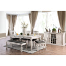 Georgia Antique White 6 Pc. Dining Table Set w/ Bench - Star USA Furniture Inc