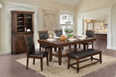 MEAGAN I Brown Cherry, Espresso 6 Pc. Dining Table Set w/ Bench - Star USA Furniture Inc