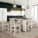 Kiana White/Weathered Oak 5 Pc. Dining Table Set - Star USA Furniture Inc