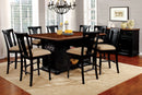 SABRINA Black/Cherry 7 Pc. Dining Table Set w/ Stools - Star USA Furniture Inc