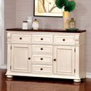 SABRINA Off White/Cherry Server, Cherry & White - Star USA Furniture Inc