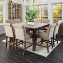 Sania III Rustic Oak 7 Pc. Counter Ht. Dining Table Set - Star USA Furniture Inc