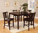 Bridgette II Espresso 5 Pc. Square Counter Ht. Table Set - Star USA Furniture Inc
