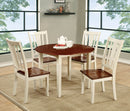 DOVER II Vintage White, Cherry Round Table w/ Drop Leaf - Star USA Furniture Inc