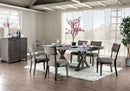 Leeds Gray 7 Pc. Dining Table Set - Star USA Furniture Inc