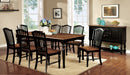 MAYVILLE Black/Antique Oak 7 Pc. Dining Table Set - Star USA Furniture Inc