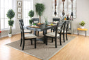 THOMASTON I Brushed Black, Ivory 7 Pc. Dining Table Set - Star USA Furniture Inc