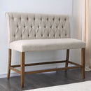 Sania III Oak & Ivory Counter Ht. Bench - Star USA Furniture Inc