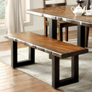 MADDISON Tobacco Oak/Black Bench - Star USA Furniture Inc
