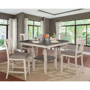 Ann II Antique White/Gray 5 Pc. Counter Ht. Table Set - Star USA Furniture Inc