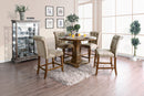 Nerissa Rustic Oak 5 Pc. Round Counter Ht. Dining Table Set - Star USA Furniture Inc