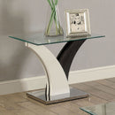 SLOANE White/Dark Gray/Chrome End Table - Star USA Furniture Inc