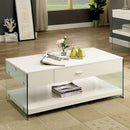 Raya White Coffee Table, White - Star USA Furniture Inc