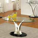 VALO Satin Plated/Black Coffee Table - Star USA Furniture Inc