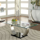 ROXO Satin Plated/Black Coffee Table - Star USA Furniture Inc