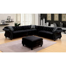 JOLANDA II Black Sectional + 1 Left Side Chair, Black - Star USA Furniture Inc