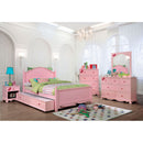Dani Pink 4 Pc. Twin Bedroom Set w/ Trundle - Star USA Furniture Inc