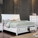 Castor White E.King Bed - Star USA Furniture Inc