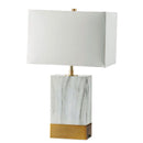 Faith White Marble/Gold 20"H White Marble Gold Table Lamp - Star USA Furniture Inc