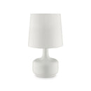 Farah White 17"H Glossy White Table Lamp - Star USA Furniture Inc
