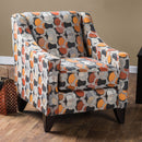 PENNINGTON Orange/Multi Chair, Ogee Pattern - Star USA Furniture Inc