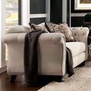 Antoinette Ivory/Light Brown Love Seat, Beige - Star USA Furniture Inc
