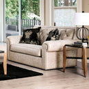 Parshall Beige W/ Gold Highlights Love Seat - Star USA Furniture Inc