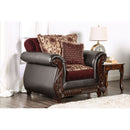 Franklin Burgundy/Espresso Chair, Burgundy - Star USA Furniture Inc