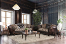 Quirino Light Brown/Dark Brown Sofa + Love Seat - Star USA Furniture Inc