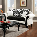 DOLPHY Black/White Love Seat - Star USA Furniture Inc