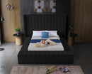 Kiki Black Velvet Queen Bed (3 Boxes)