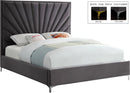 Eclipse Grey Velvet Queen Bed
