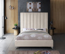 Via Cream Velvet King Bed