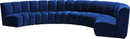 Infinity Navy Velvet 6pc. Modular Sectional