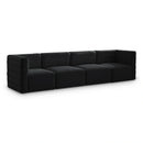 Quincy Black Velvet Modular Sofa