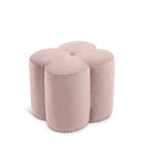 Clover Pink Velvet Ottoman
