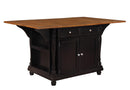 Slater 2-drawer Kitchen Island with Drop Leaves Brown and Black image