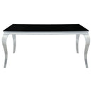 Carone Rectangular Dining Table Chrome and Black image