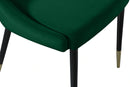 Sleek Green Velvet Dining Chair