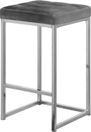 Nicola Grey Velvet Stool