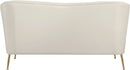 Hermosa Cream Velvet Loveseat